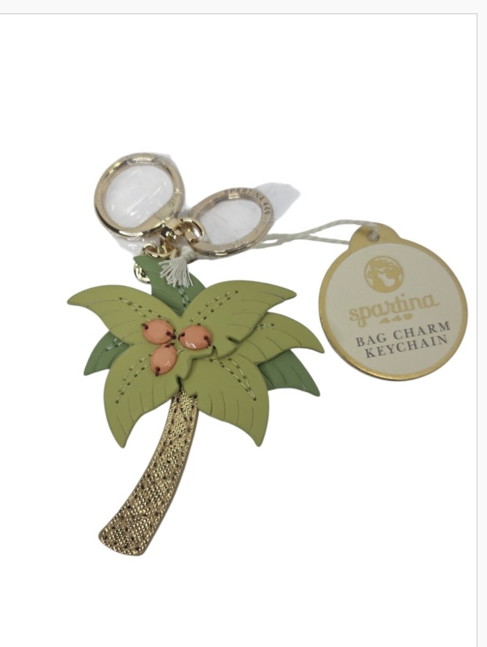 Spartina 449 Key Chain Bag Charm Palm Tree Green NEW